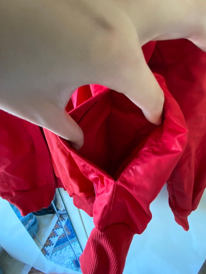 Kırmızı Fermuarlı Kadın Midi Ceket - Görsel 3