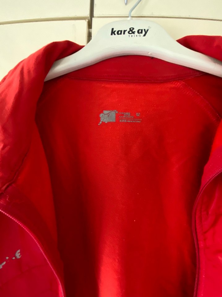 Kırmızı Fermuarlı Kadın Midi Ceket - Görsel 5