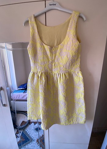 Sarı Midi Elbise - Görsel 4