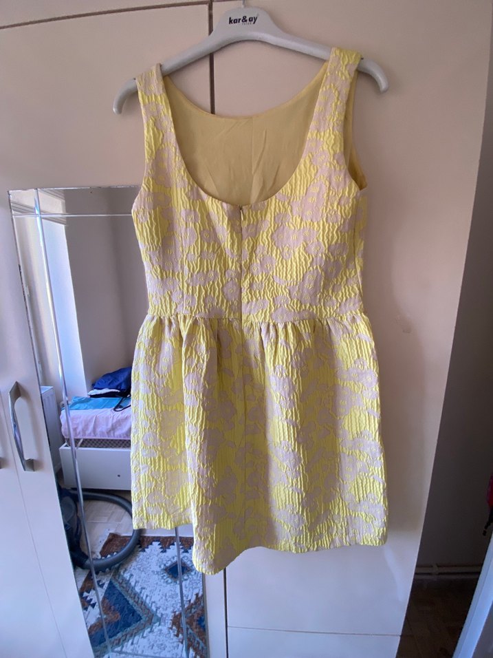 Sarı Midi Elbise - Görsel 4