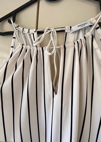 Mango Çizgili Askılı elbise - Görsel 4