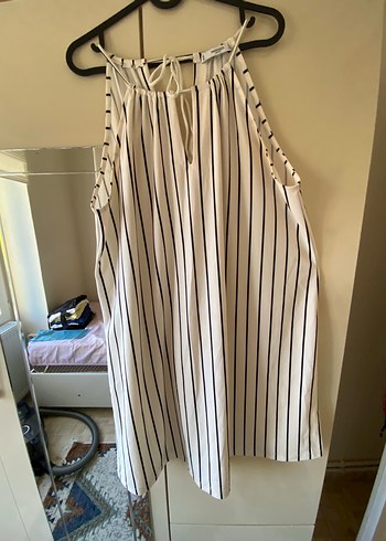 Mango Çizgili Askılı elbise - Görsel 2