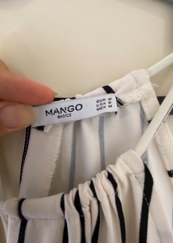 Mango Çizgili Askılı elbise - Görsel 3