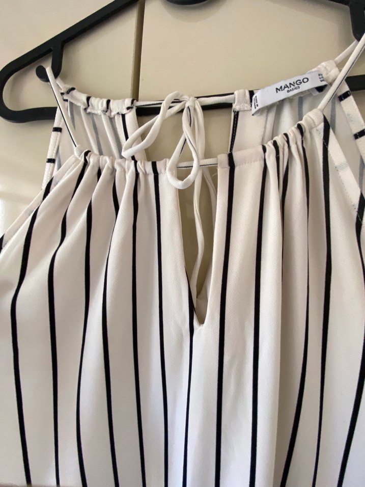 Mango Çizgili Askılı elbise - Görsel 4