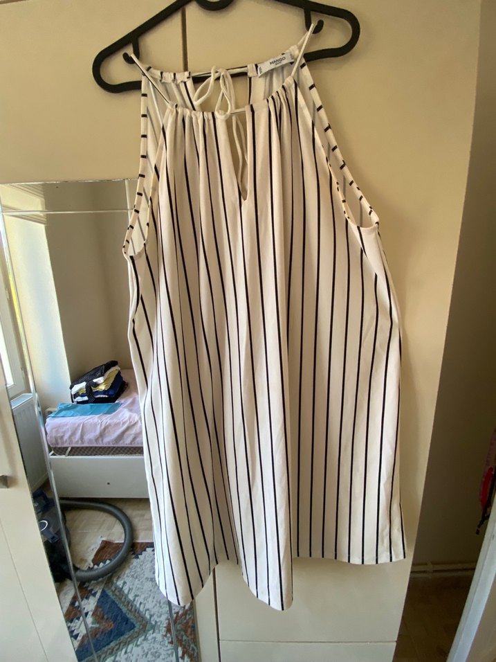 Mango Çizgili Askılı elbise - Görsel 2