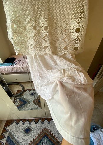 Koton Dantel Detaylı Beyaz Bohem Elbise - Görsel 4