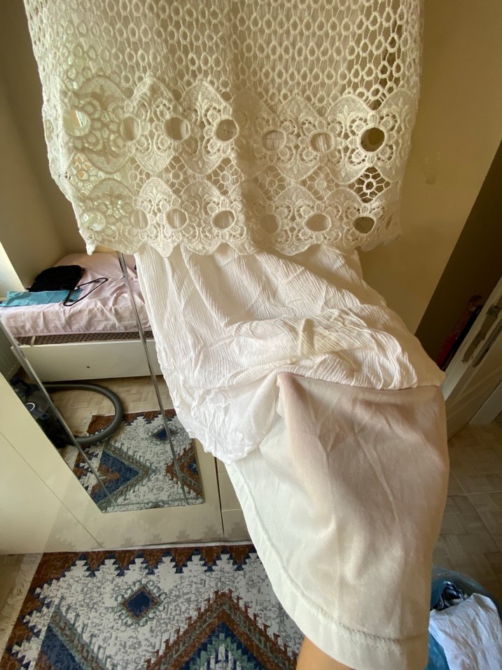 Koton Dantel Detaylı Beyaz Bohem Elbise - Görsel 4