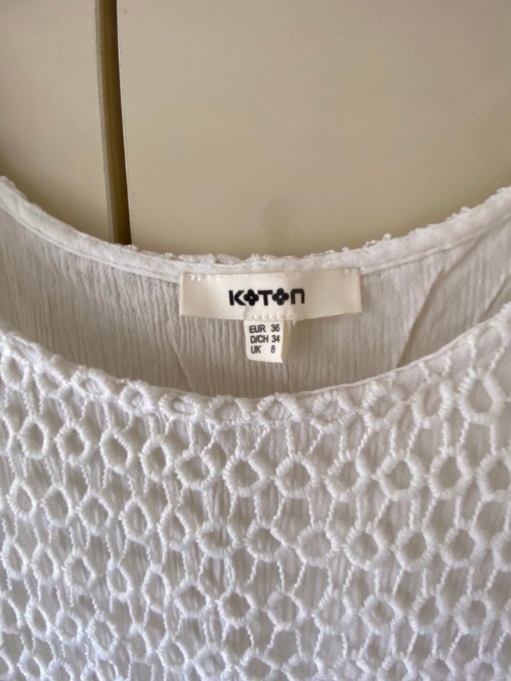 Koton Dantel Detaylı Beyaz Bohem Elbise - Görsel 2