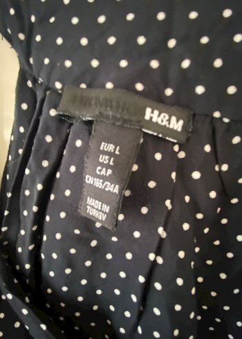 H&M V Yaka Puantiyeli Midi Elbise - Görsel 3