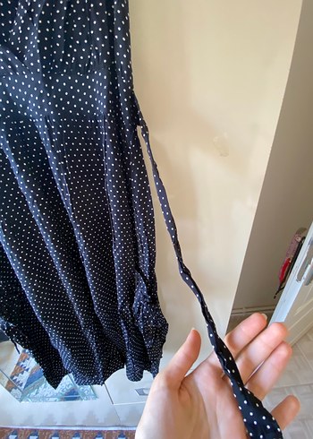 H&M V Yaka Puantiyeli Midi Elbise - Görsel 4