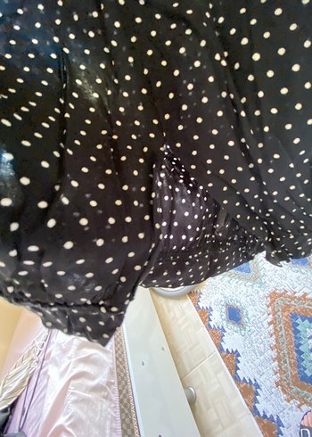 H&M V Yaka Puantiyeli Midi Elbise - Görsel 6