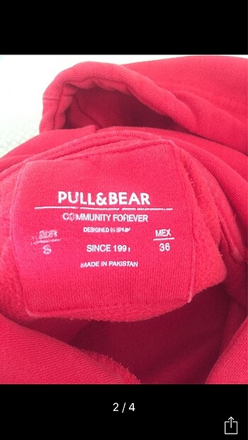 Pull and Bear kırmızı kapüşonlu sweatshirt pullbear