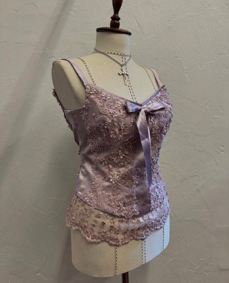 saten dantel işlemeli korse/büstiyer üst - Görsel 4