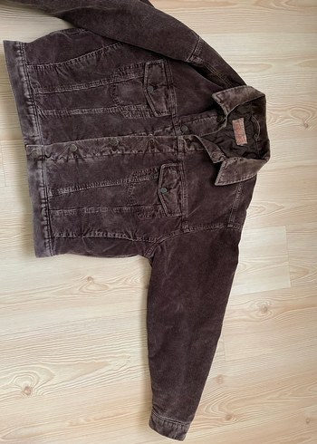 big star vintage kadife bomber mont - Görsel 4