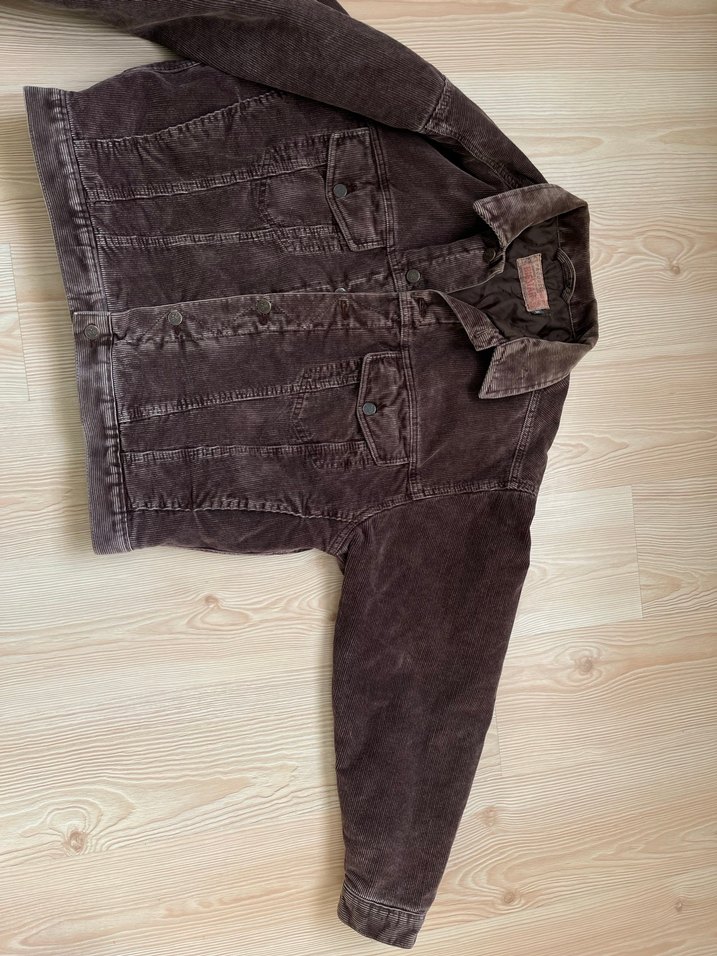 big star vintage kadife bomber mont - Görsel 4