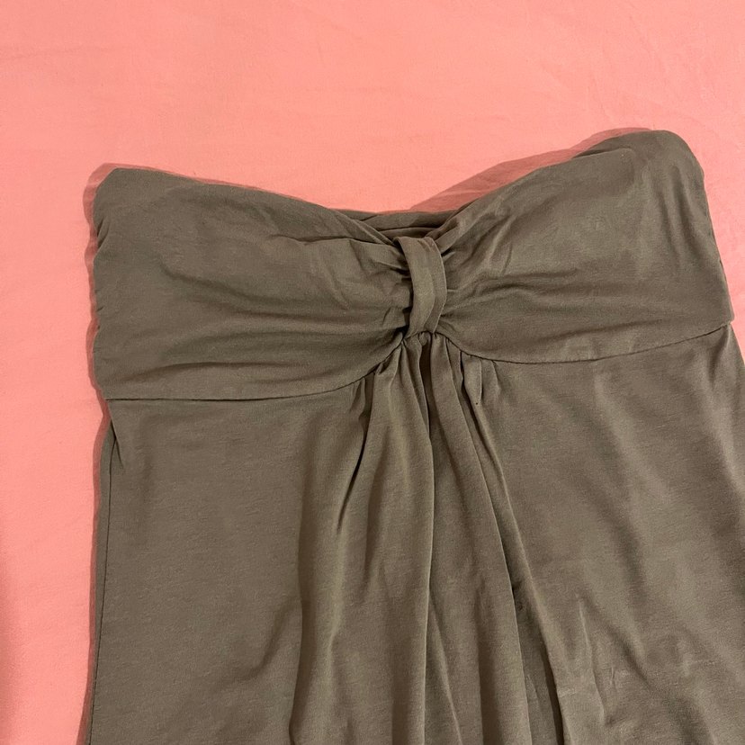 vintage straplez viskon bluz - Görsel 4