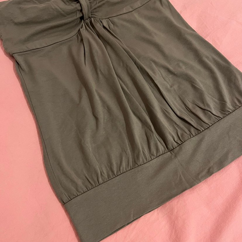 vintage straplez viskon bluz - Görsel 3