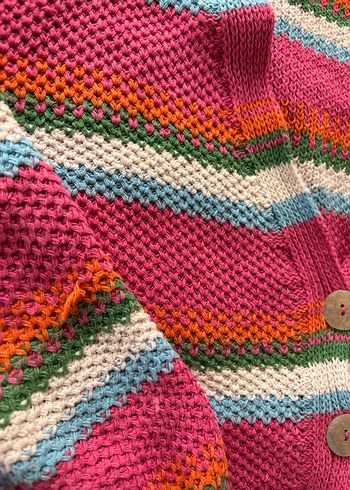 Renkli Örgü Kadın Hırka - Görsel 2