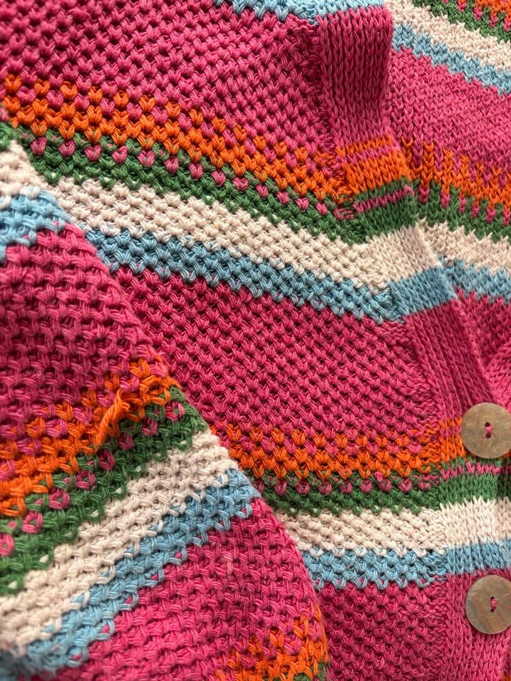 Renkli Örgü Kadın Hırka - Görsel 2