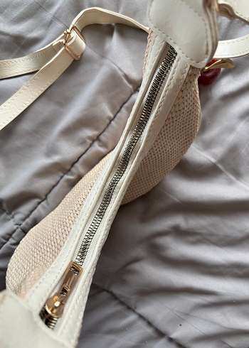 Nakışlı Beyaz Kadın Omuz Çantası - Görsel 3