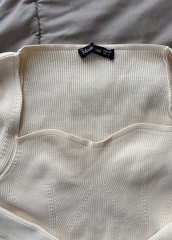 Beyaz Triko Kadın Uzun Kollu Bluz - Görsel 2