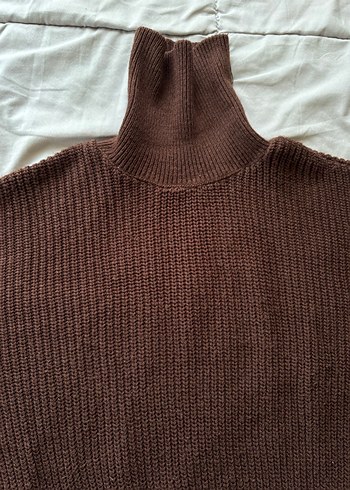 Kahverengi Örme Boğazlı Kadın Kazak - Görsel 3