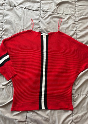 Kırmızı Yüksek Yaka Kadın Kazak - Görsel 2