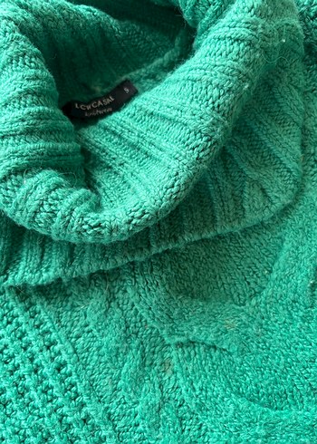 Bohem Tarz Yeşil Boğazlı Triko Kazak - Görsel 2