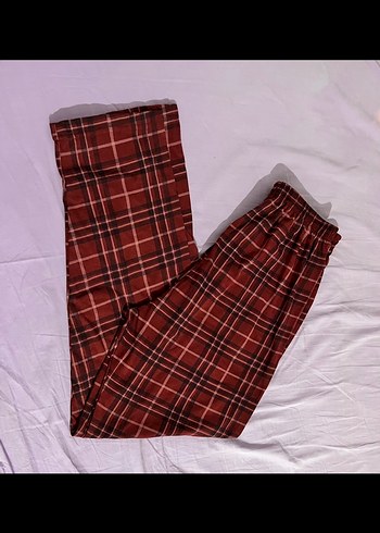 Bordo Ekose Erkek Pijama Altı - Görsel 2