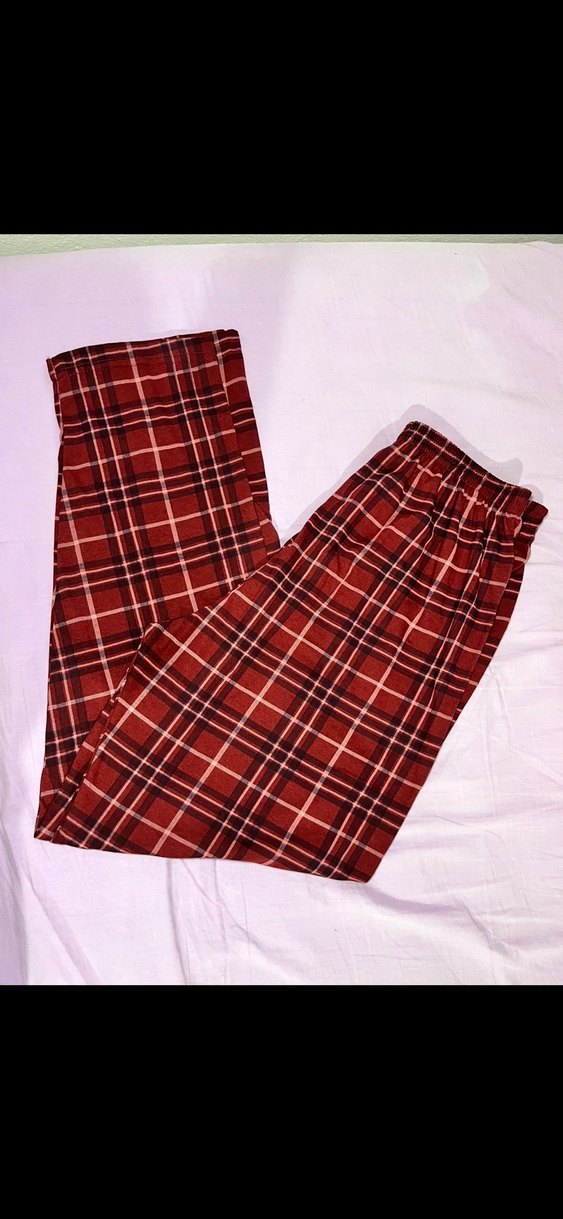 Bordo Ekose Erkek Pijama Altı - Görsel 4