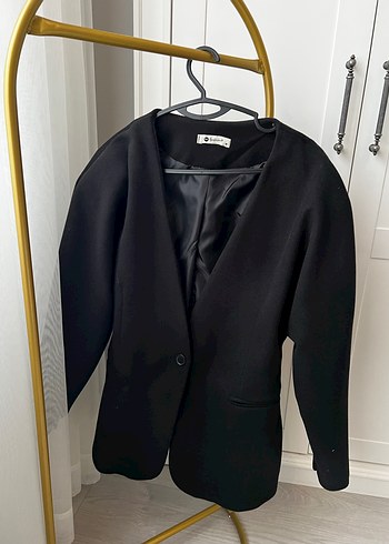 Kaşe Siyah Kadın Blazer Ceket