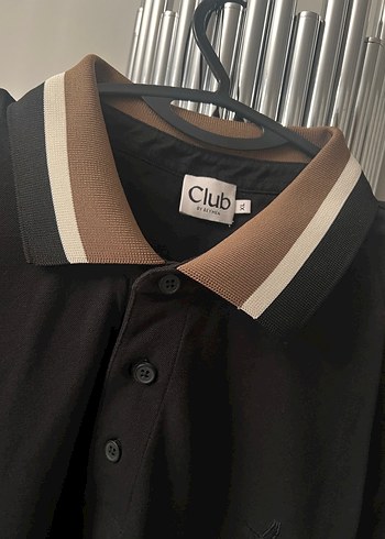 Düğmeli Siyah Erkek Polo Tişört - Görsel 2