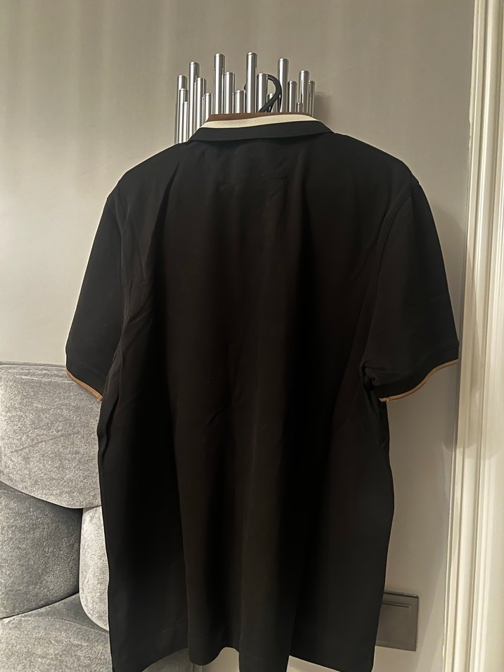 Düğmeli Siyah Erkek Polo Tişört - Görsel 4