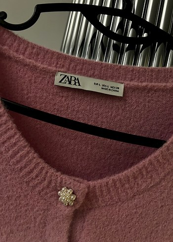 l Beden Zara Pembe Düğmeli Kadın Hırka