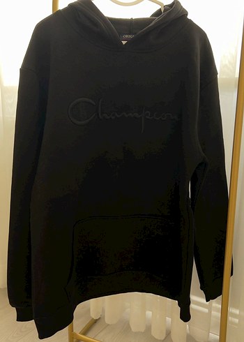 Siyah Oversize Champion Sweatshirt