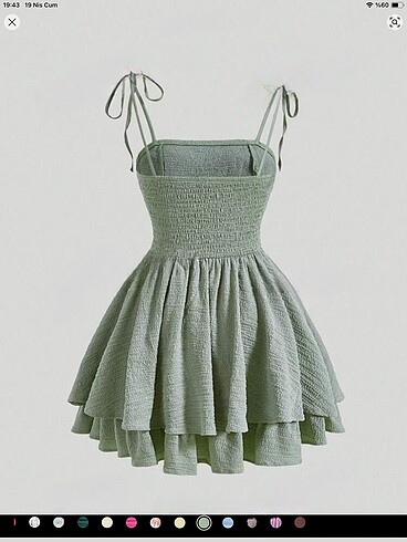 Pull and Bear Yeşil tül mini elbise