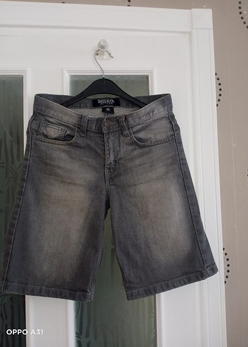 Gri Bol Kesim Erkek Denim Şort