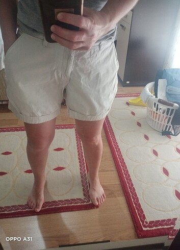 s Beden ten rengi Renk H&M kadın şort bej rengi