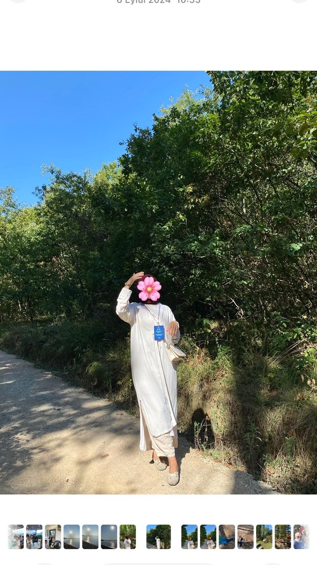 Beyaz keten kimono - Görsel 2