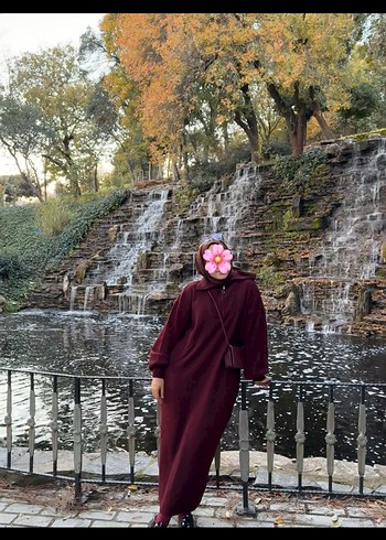 Bordo Uzun triko elbise - Görsel 2