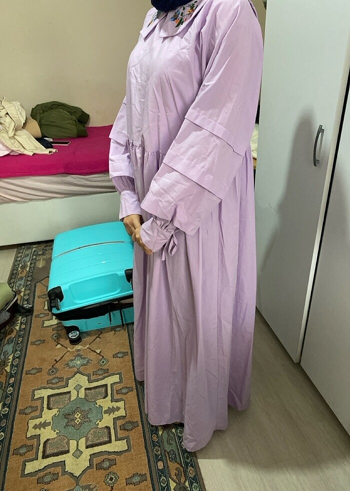 Lila elbise - Görsel 4