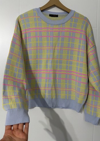 Kadın Pastel Renkli Örgü Sweatshirt - Görsel 5