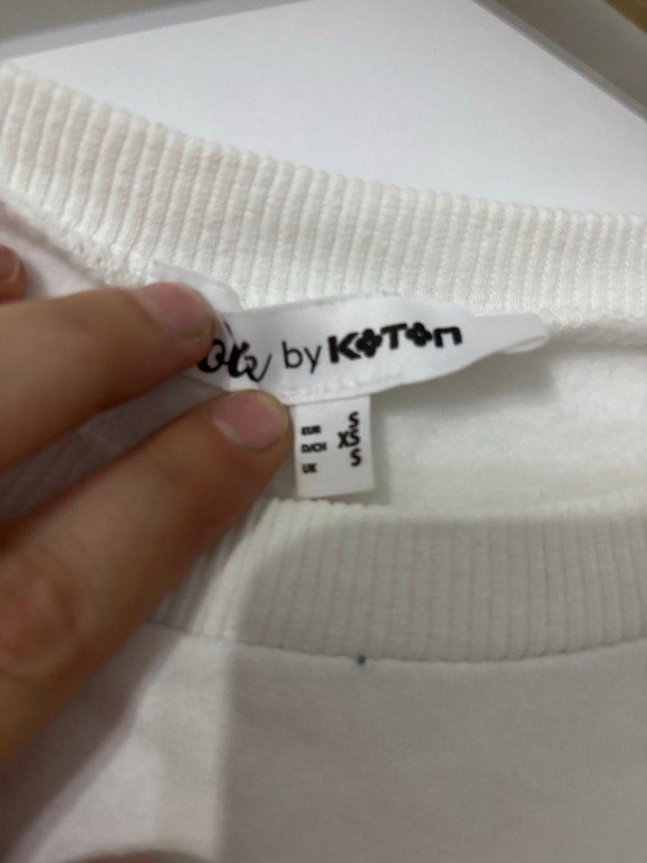 Beyaz Baskılı Rahat Kesim Sweatshirt - Görsel 5