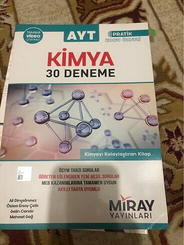 AYT KİMYA DENEME MİRAY YAYINLARI