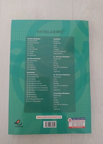 Ayt endemik yayınları fizik soru Bankası