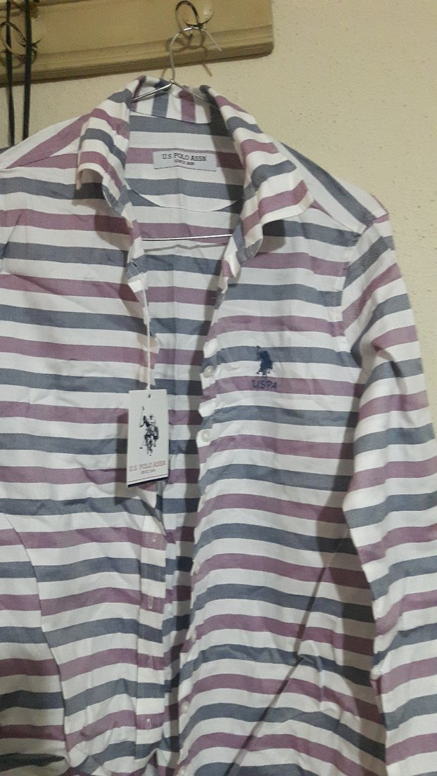 Mor Çizgili Uzun Kollu Kadın Gömlek - Görsel 2