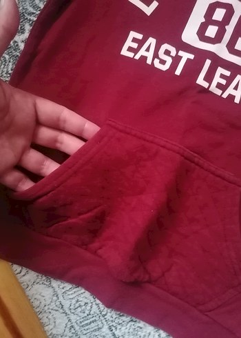 Bordo Kız Sweatshirt, Uzun Kollu, Bol Kesim - Görsel 2