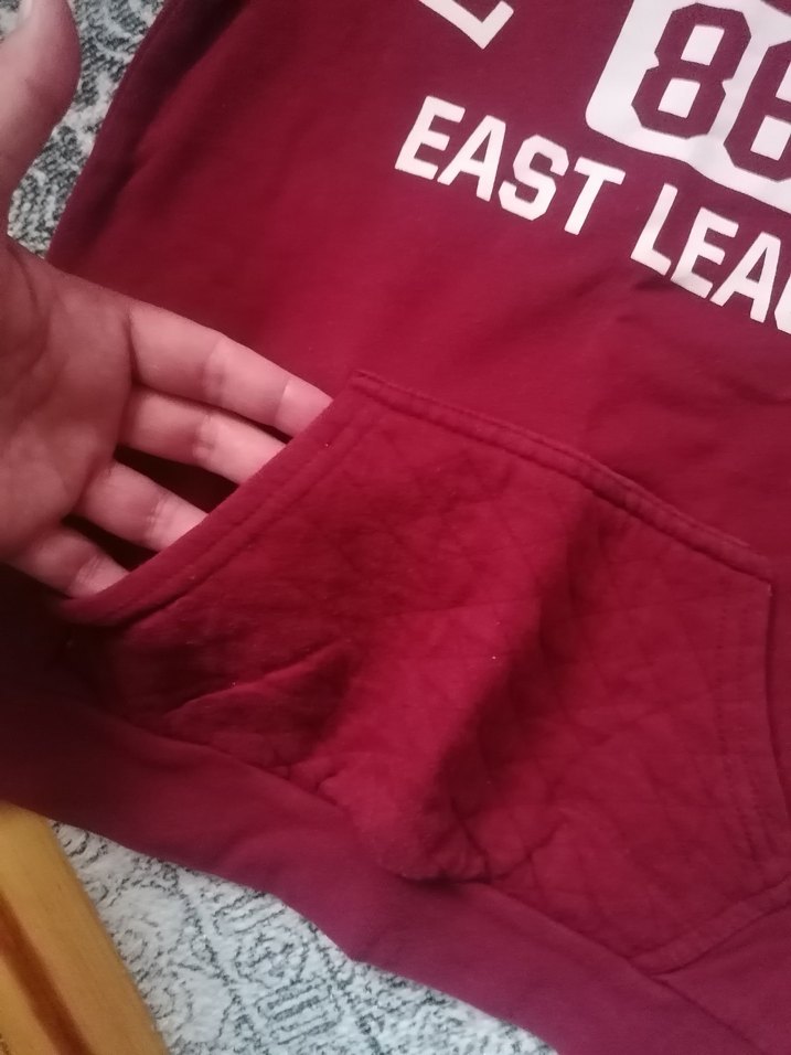 Bordo Kız Sweatshirt, Uzun Kollu, Bol Kesim - Görsel 2