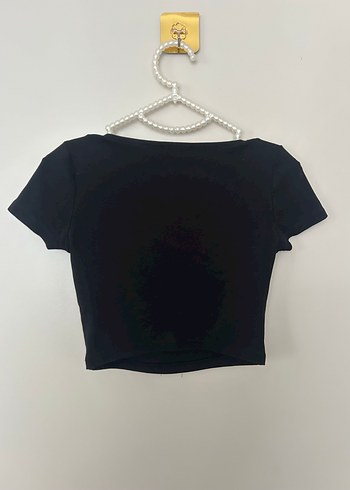 Zara Siyah Kadın Mini Crop Top, Kısa Kollu