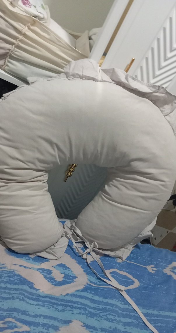 Beyaz Emzirme ve Hamilelik Yastığı - Görsel 3